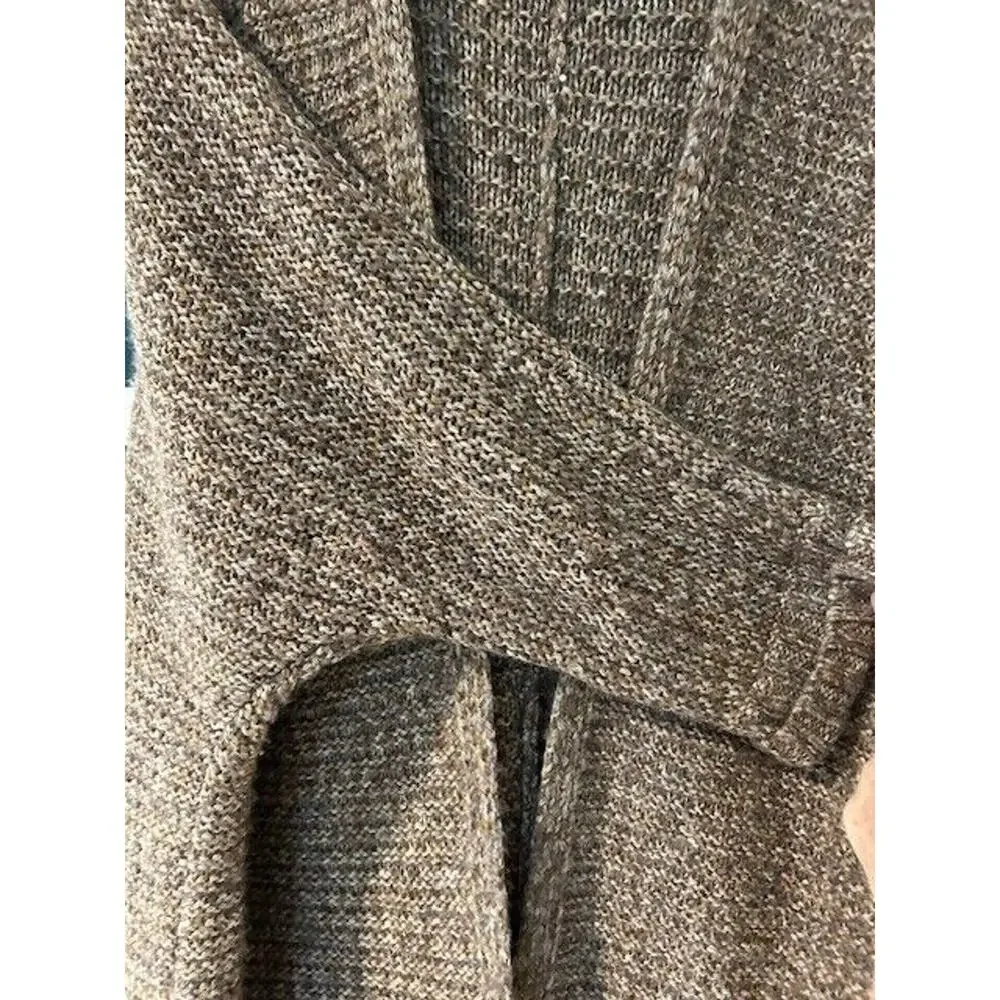 AMERICAN EAGLE Women's Open Cardigan Sweater Medium Long Chunky Brown Grandpa - Picture 12 of 12